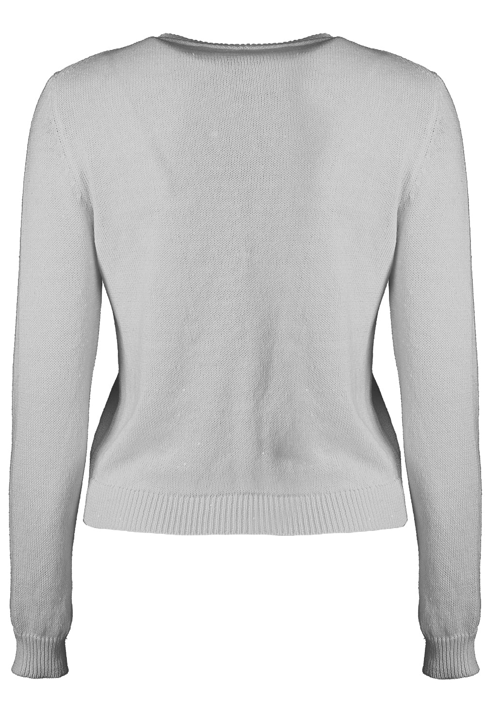 Paillette Sequin Long Sleeve Cardigan - Grey