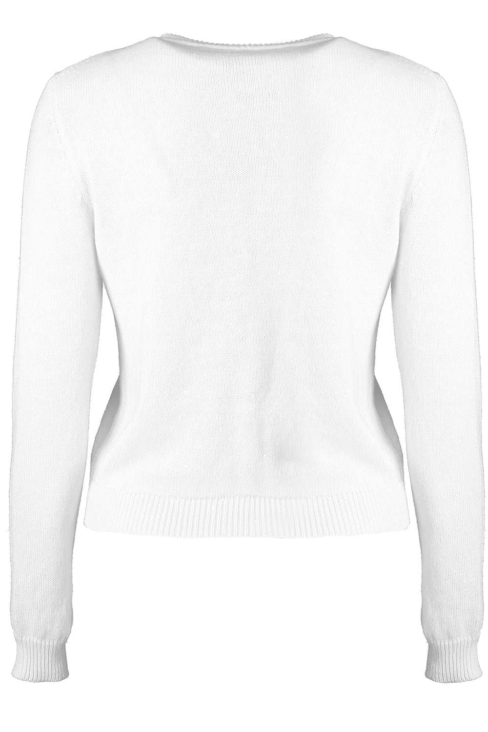 Paillette Sequin Long Sleeve Cardigan - White