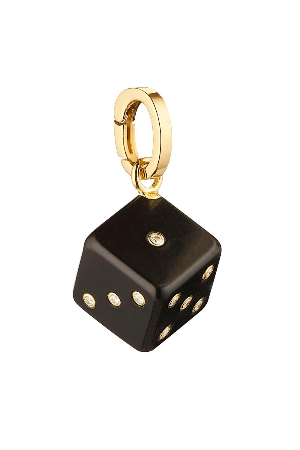 Diamond Ebony Dado Pendant-YELLOW GOLD-JEWELRYFINE JEWELPENDANT-MARIE LICHTENBERG