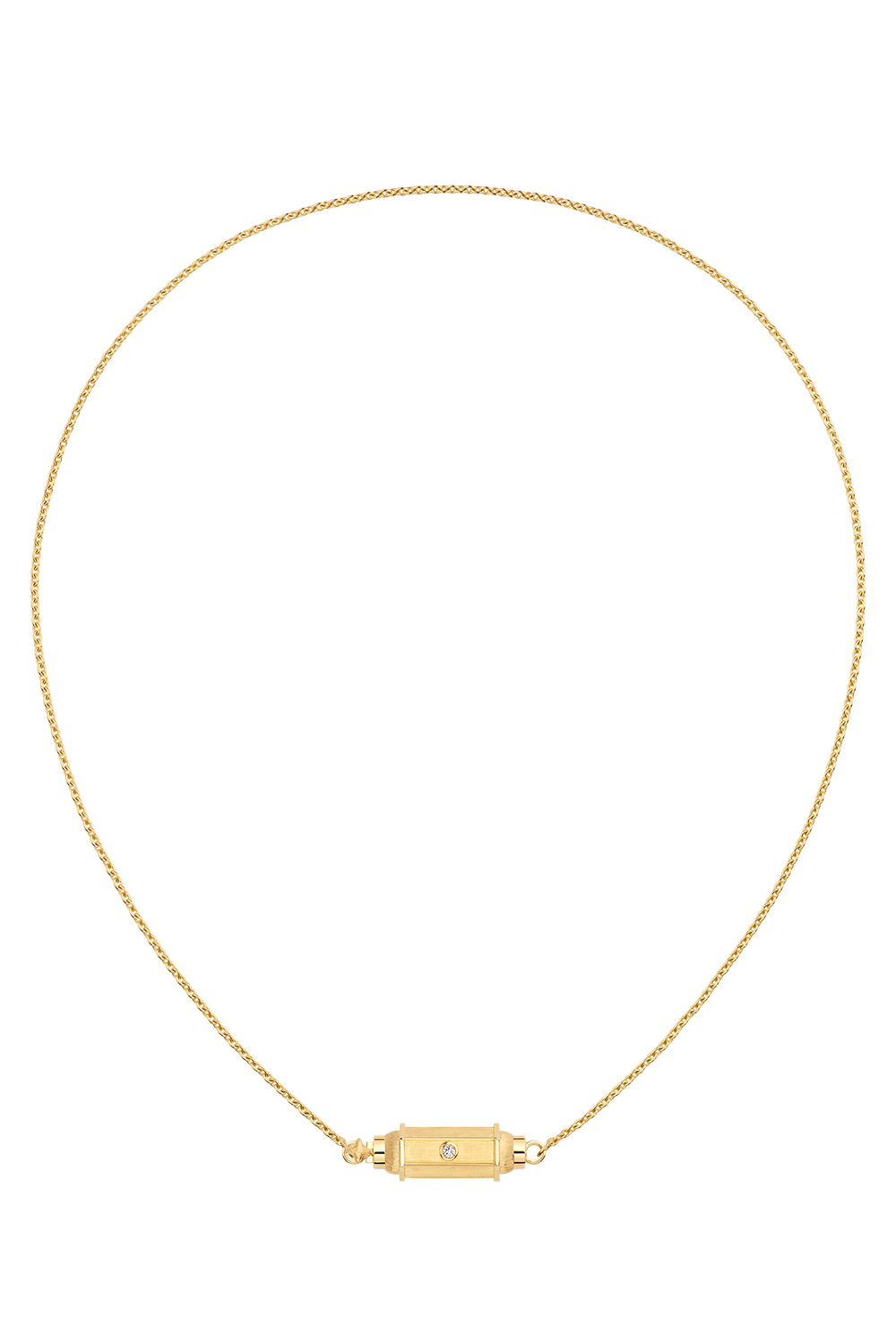 Diamond Micro Locket Chain Necklace - 42cm