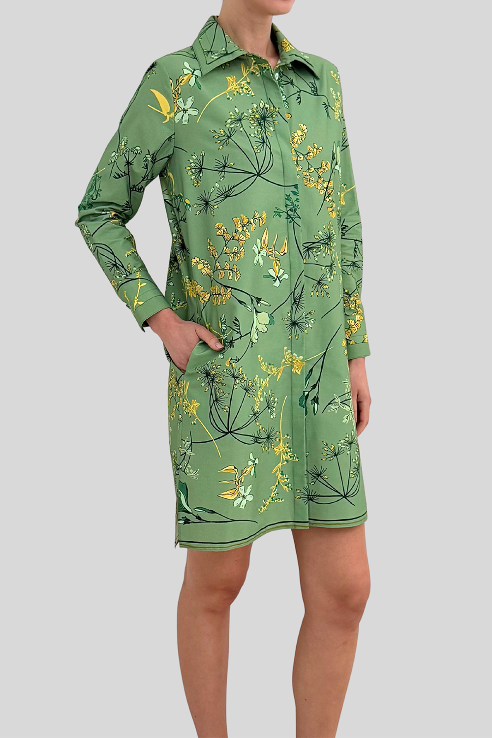  Long Sleeve Shirt Dress-FLORAL-XS-CLOTHINGDRESSCASUAL-RANI ARABELLA 