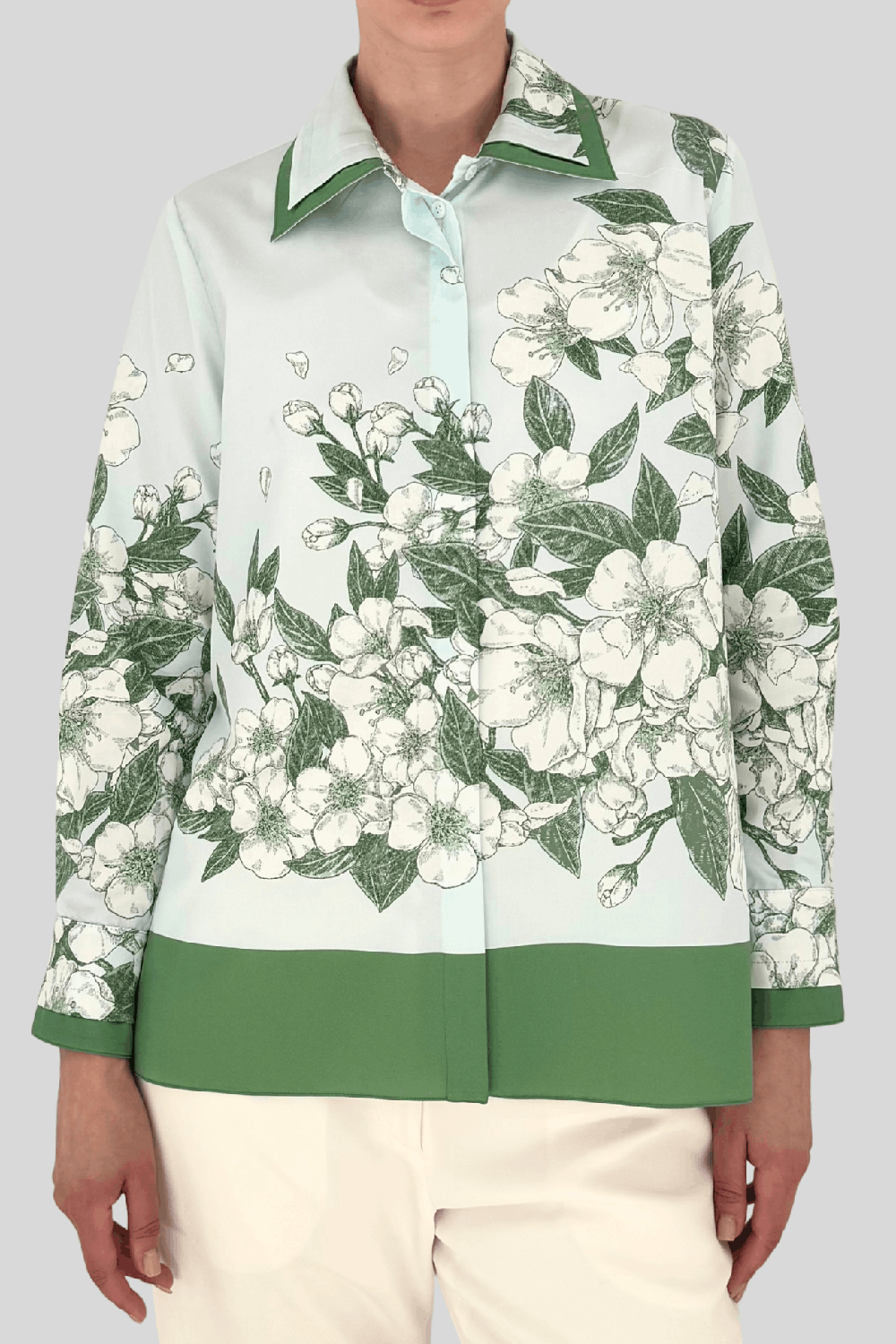 Classic Double Collar Shirt - Apple Blossom-FLORAL-XS-CLOTHINGTOPBLOUSE-RANI ARABELLA