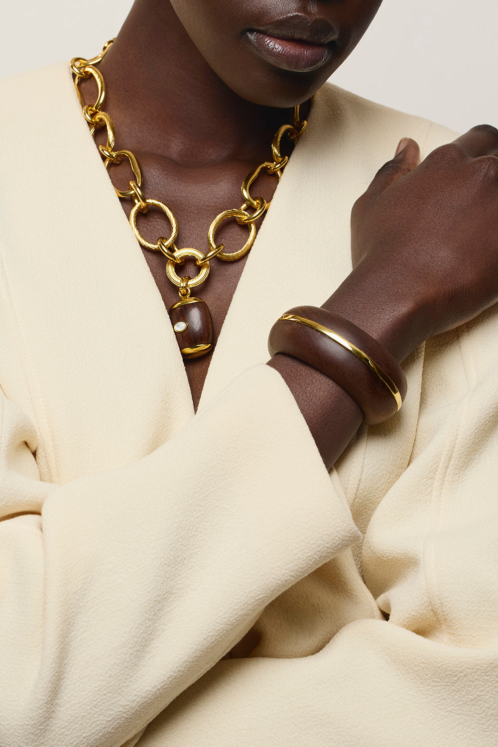 Acacia Wood Halo Cuff Bracelet