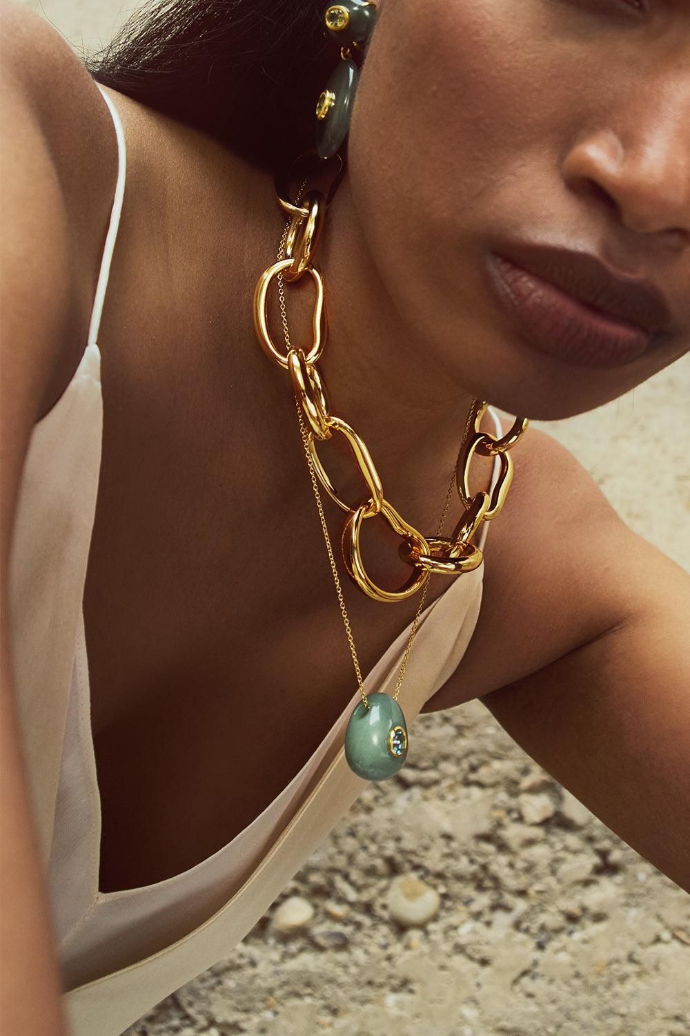 Green Aventurine Constance Necklace-GREEN-JEWELRYBOUTIQUENECKLACE O-LIZZIE FORTUNATO