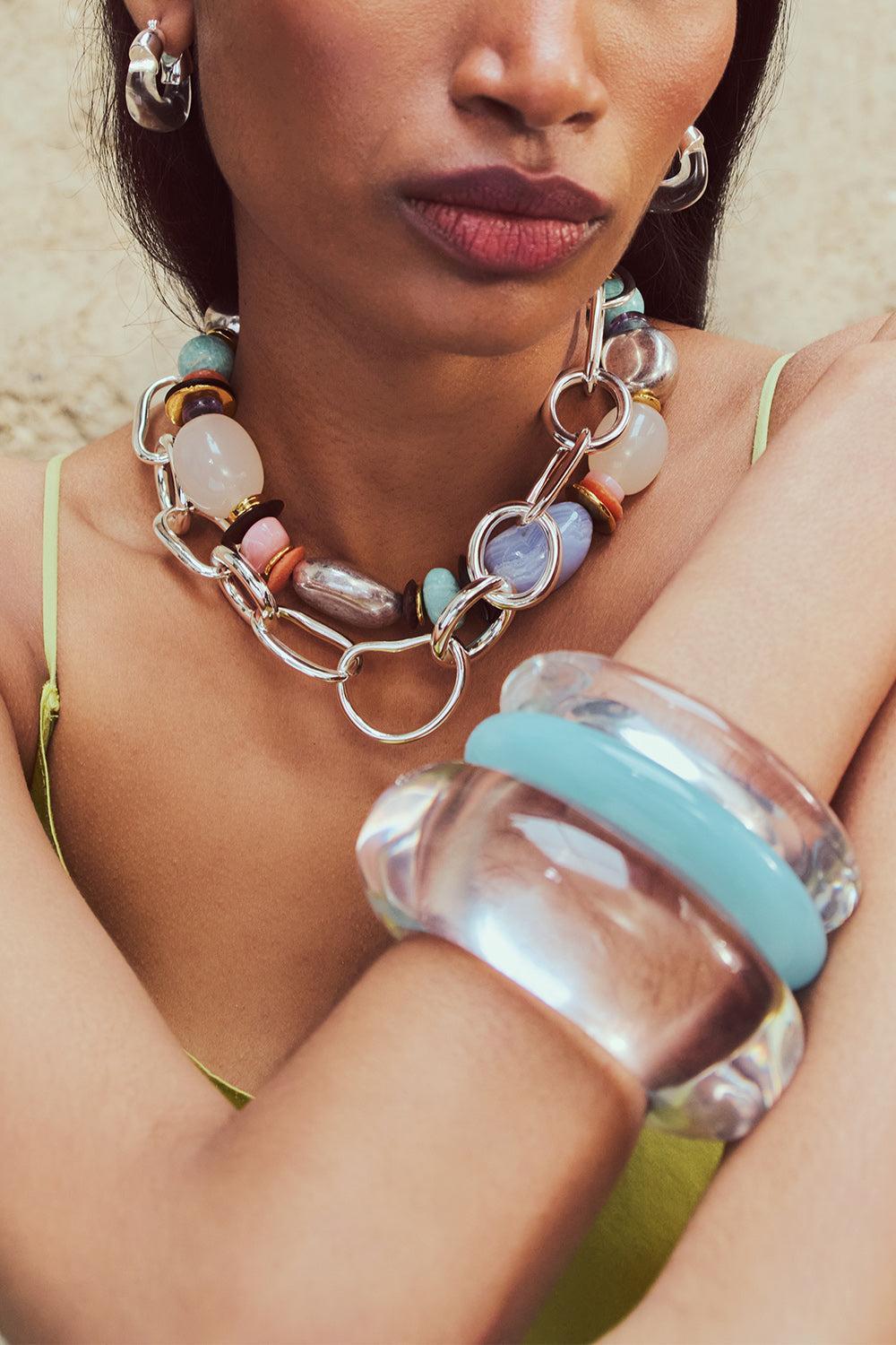 Baja Monument Collar Necklace-MULTI-JEWELRYBOUTIQUENECKLACE O-LIZZIE FORTUNATO