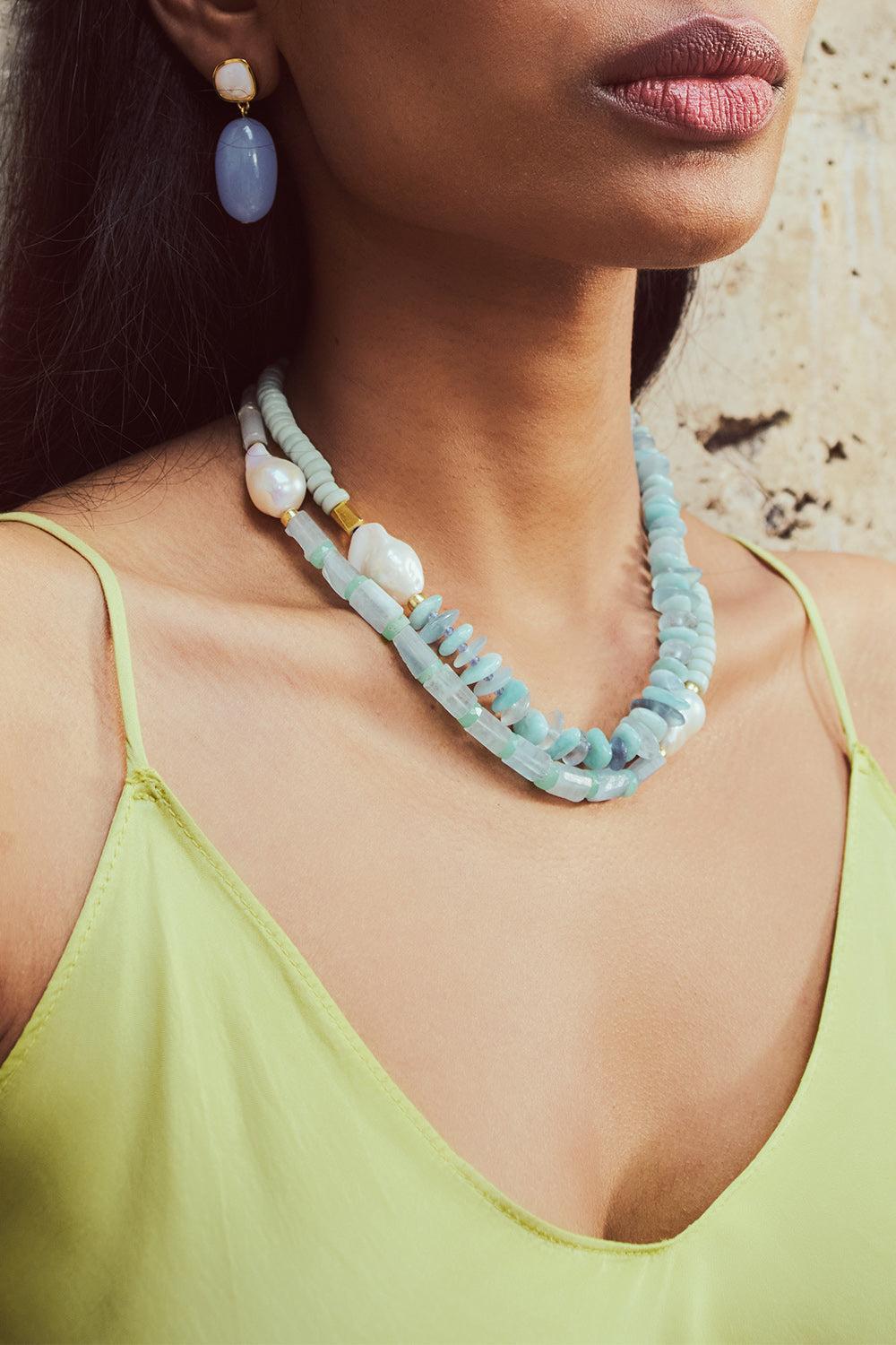 Blue Big Sur Drop Earrings-BLUE-JEWELRYBOUTIQUEEARRING-LIZZIE FORTUNATO