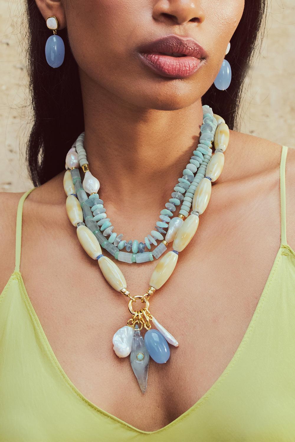 Seashell Marilla Necklace-CREAM-JEWELRYBOUTIQUENECKLACE O-LIZZIE FORTUNATO
