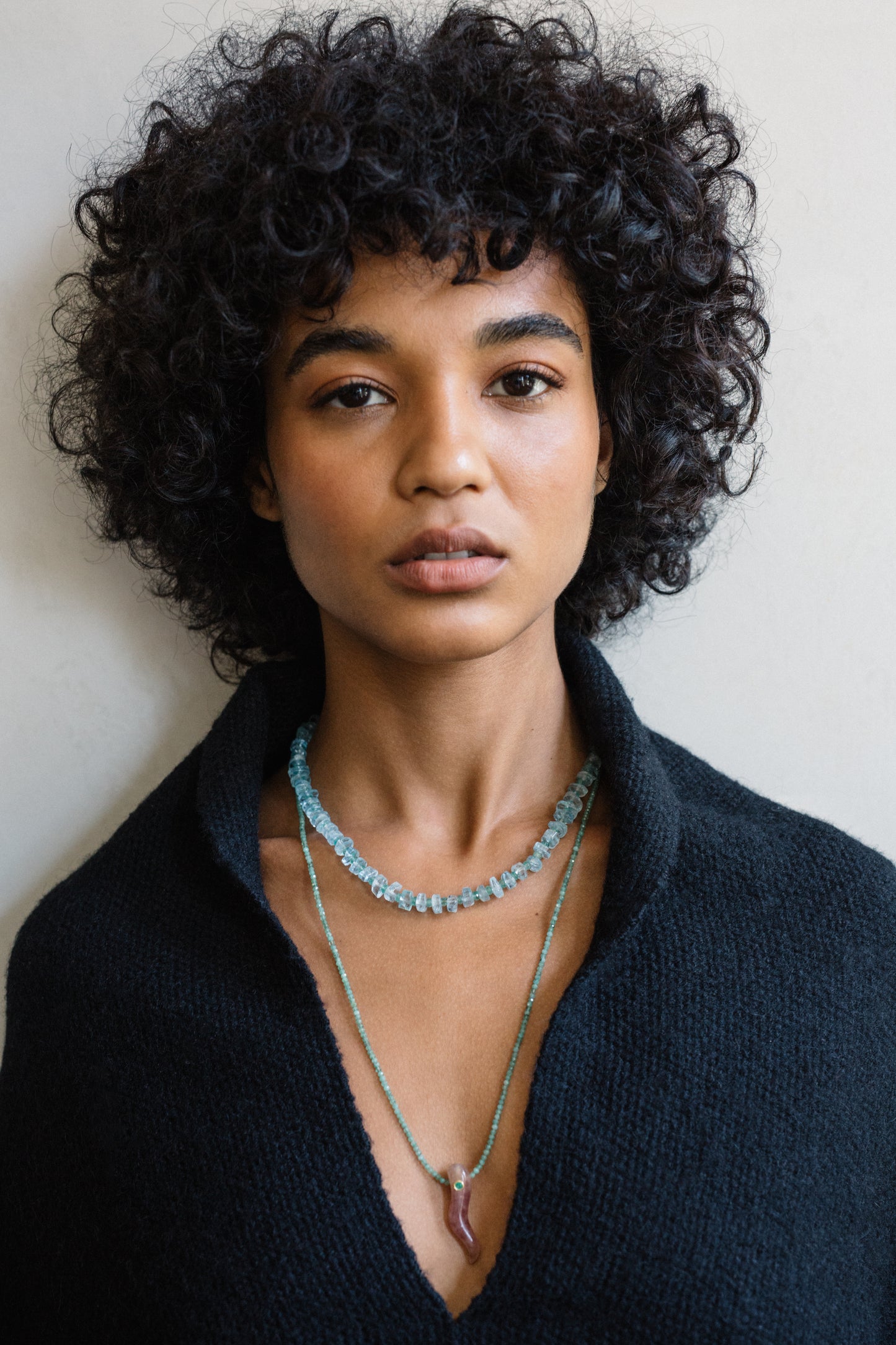 Aquamarine Bead Necklace-YELLOW GOLD-JEWELRYFINE JEWELNECKLACE O-LIZZIE FORTUNATO FINE