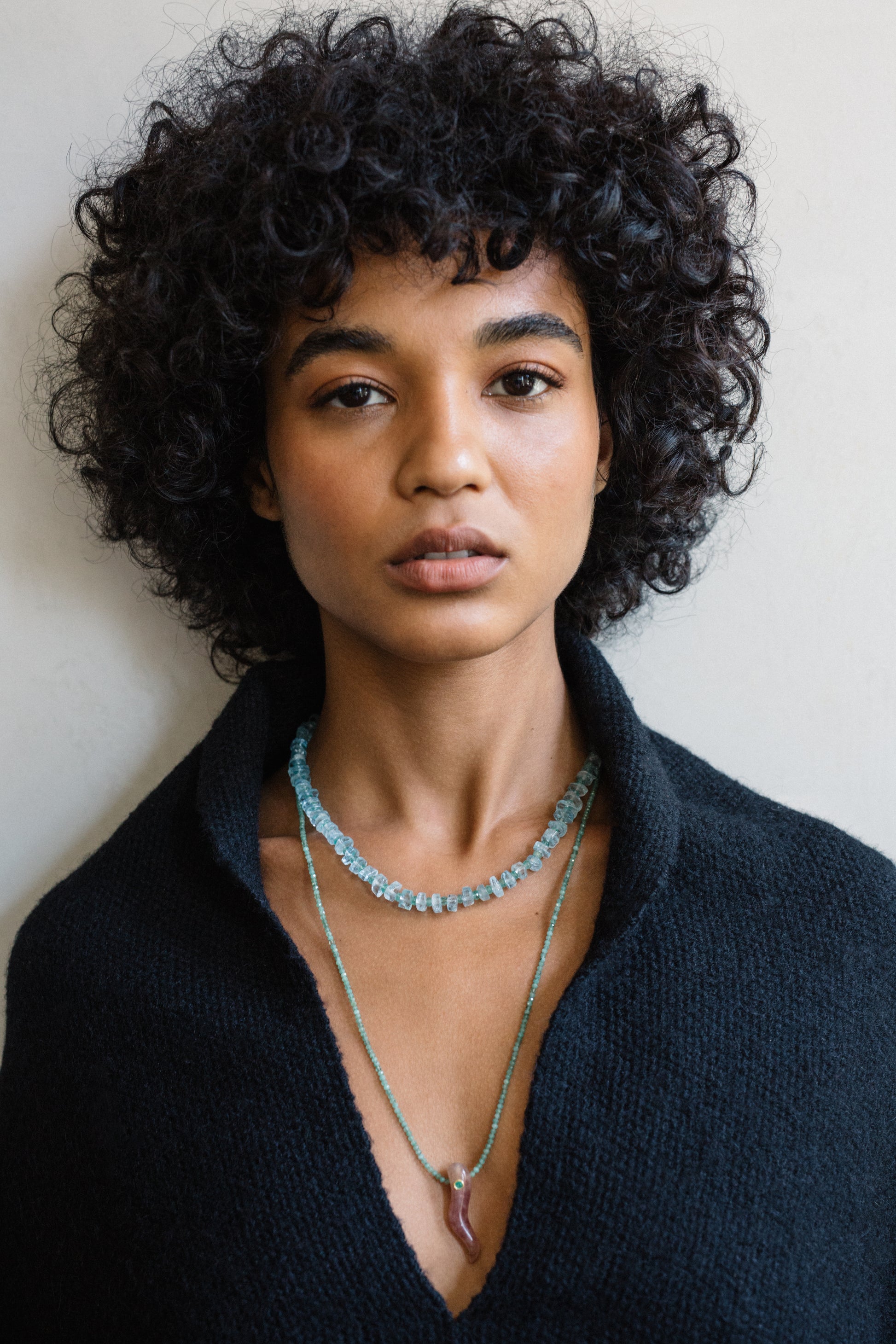 Aquamarine Bead Necklace-YELLOW GOLD-JEWELRYFINE JEWELNECKLACE O-LIZZIE FORTUNATO FINE