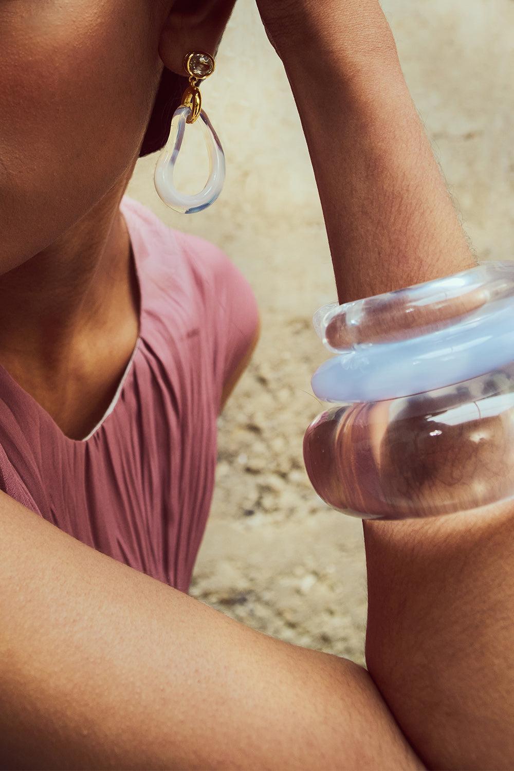 Blue Lace Ridge Cuff Bracelet-BLUE-JEWELRYBOUTIQUEBRACELET O-LIZZIE FORTUNATO