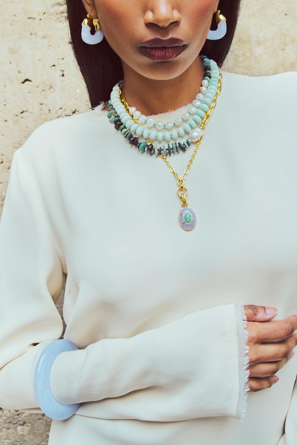 Blue Lace Ridge Cuff Bracelet-BLUE-JEWELRYBOUTIQUEBRACELET O-LIZZIE FORTUNATO