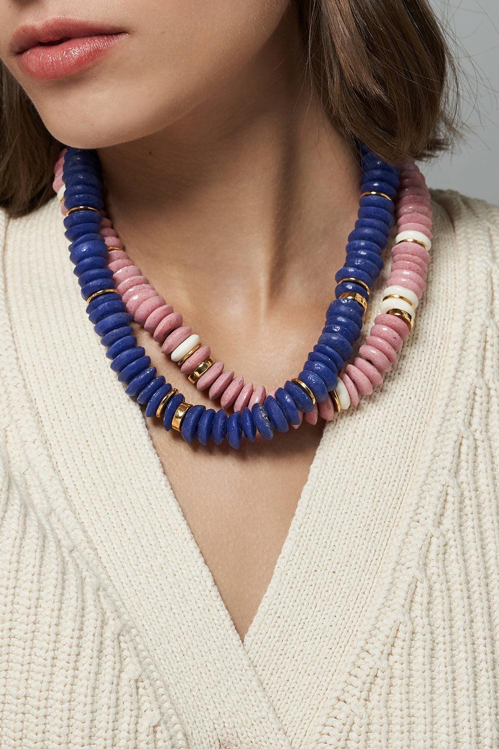 Rose Pink Laguna Necklace-ROSEPINK-JEWELRYBOUTIQUENECKLACE O-LIZZIE FORTUNATO