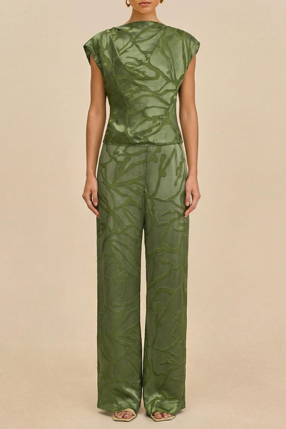 Sara Pant - Deep Pasture-GREEN-XS-CLOTHINGPANTWIDE LEG-CULT GAIA