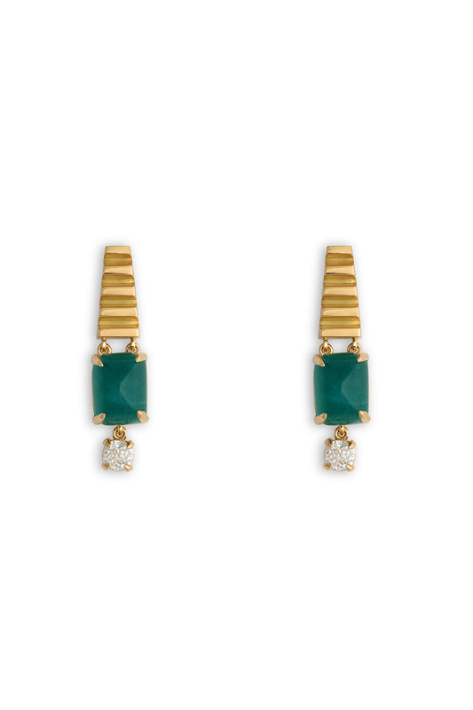 AZLEE-Small Moss Earrings-YELLOW GOLD