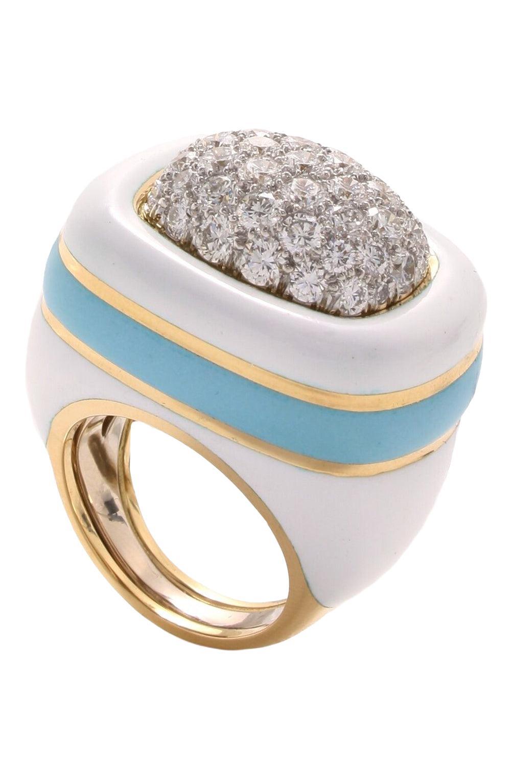 Diamond Blue Cabana Ring-YELLOW GOLD-JEWELRYFINE JEWELRING-DAVID WEBB