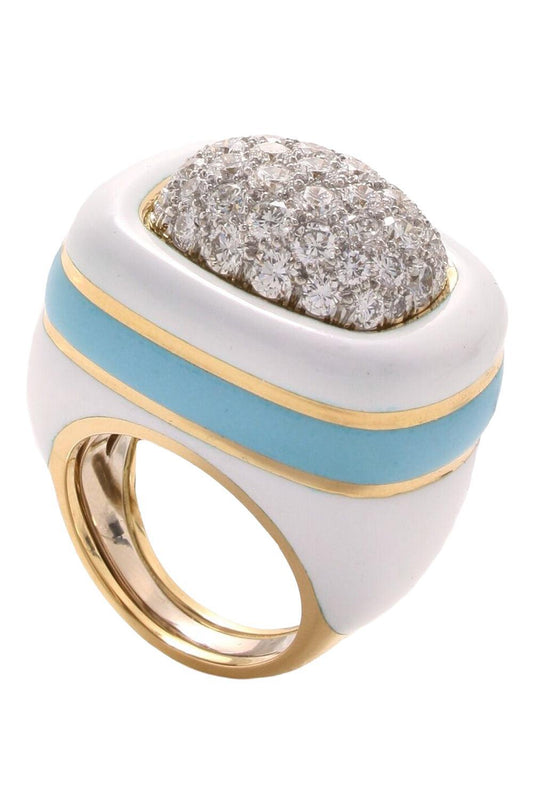 Diamond Blue Cabana Ring-YELLOW GOLD-JEWELRYFINE JEWELRING-DAVID WEBB