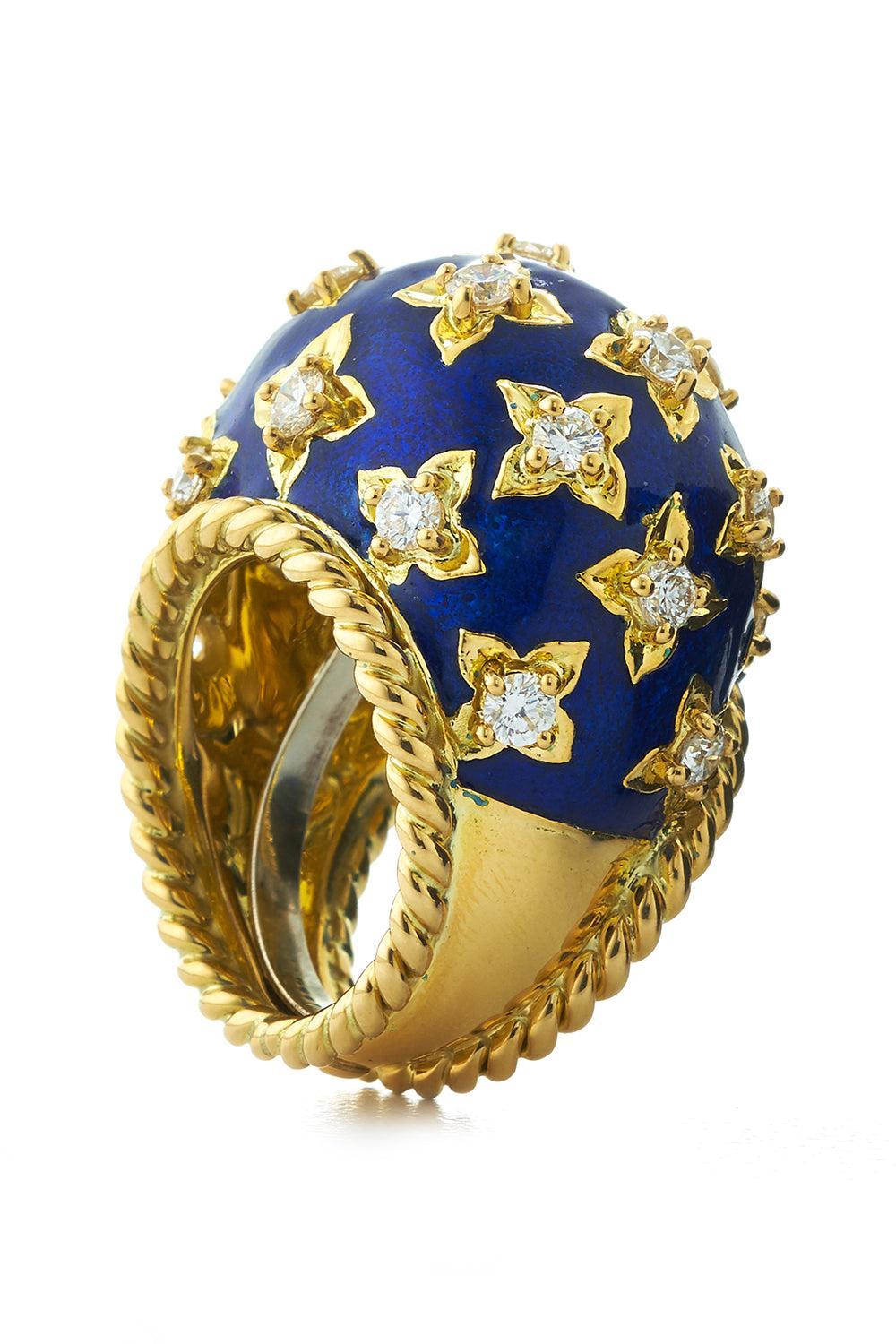 Diamond Blue Star Ring-YELLOW GOLD-5.75-JEWELRYFINE JEWELRING-DAVID WEBB