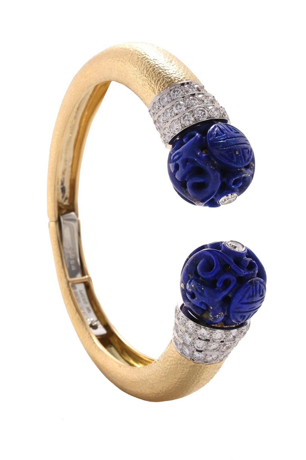 Diamond Lapis Bead Magellan Cuff Bracelet