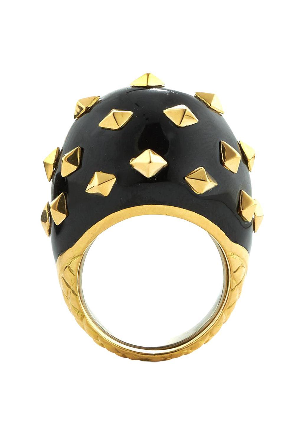 Black Jackie Stud Ring-YELLOW GOLD-JEWELRYFINE JEWELRING-DAVID WEBB