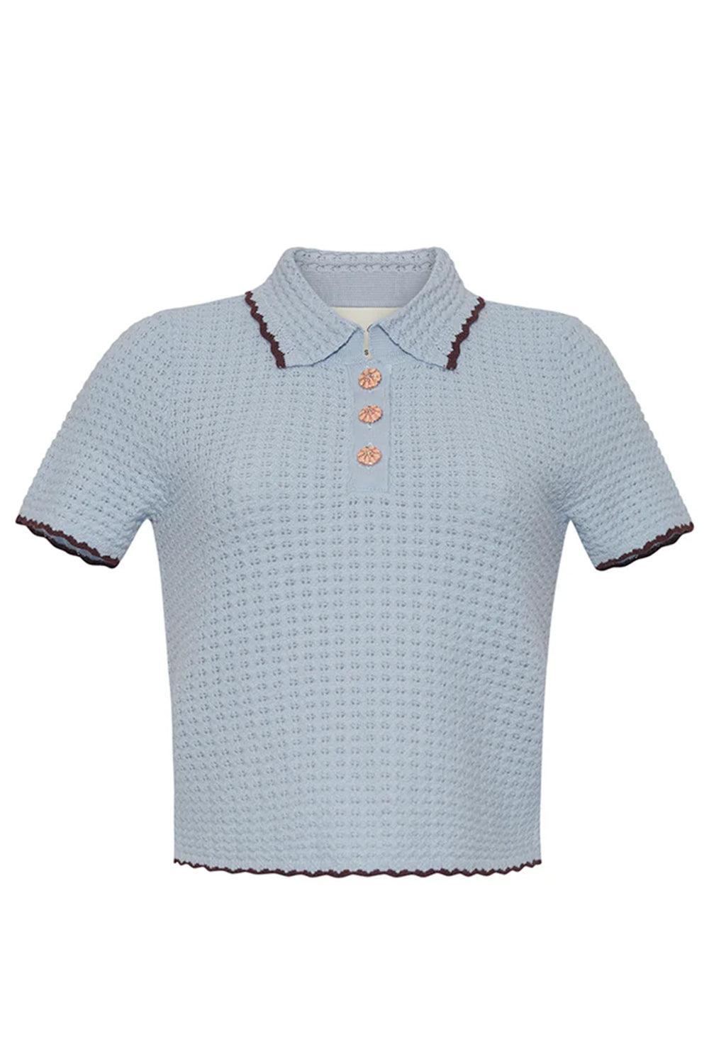 Melody Polo - Light Blue Brown-BLUE-XS-CLOTHINGTOPKNITS-CARA CARA