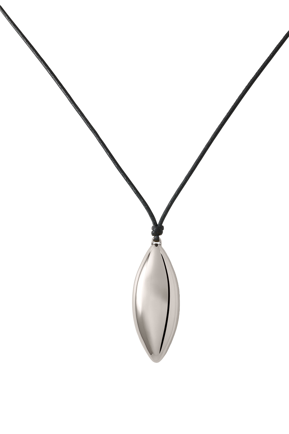 Dagger Cord Long Pendant Necklace - Silver