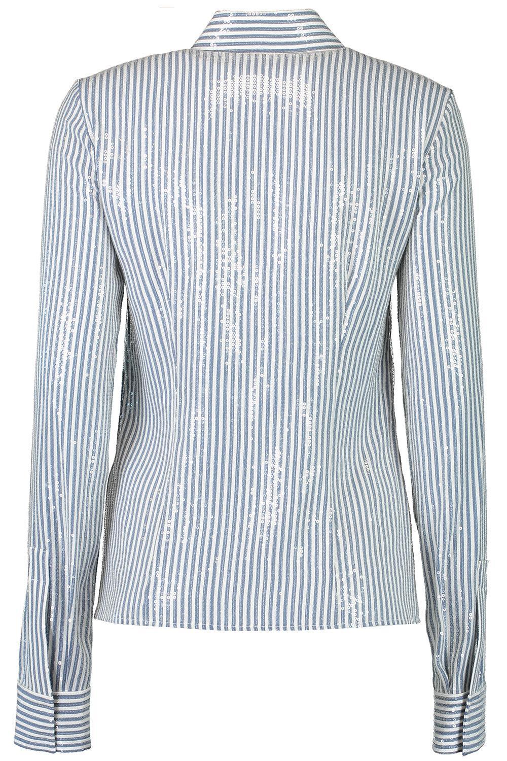 Embellished Hansen Shirt - Steel Optic White-STEEL/WH-2-CLOTHINGTOPKNITS-MICHAEL KORS COLLECTION
