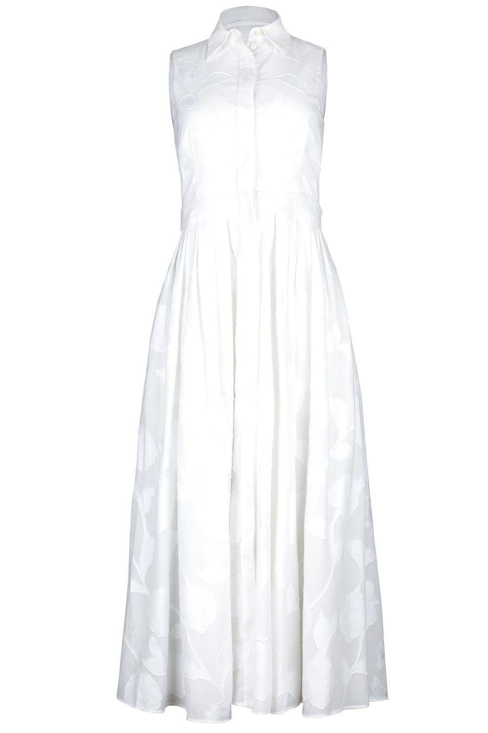 Sleeveless Shirt Dress-OPTIC WHITE-2-CLOTHINGDRESSCASUAL-MICHAEL KORS COLLECTION
