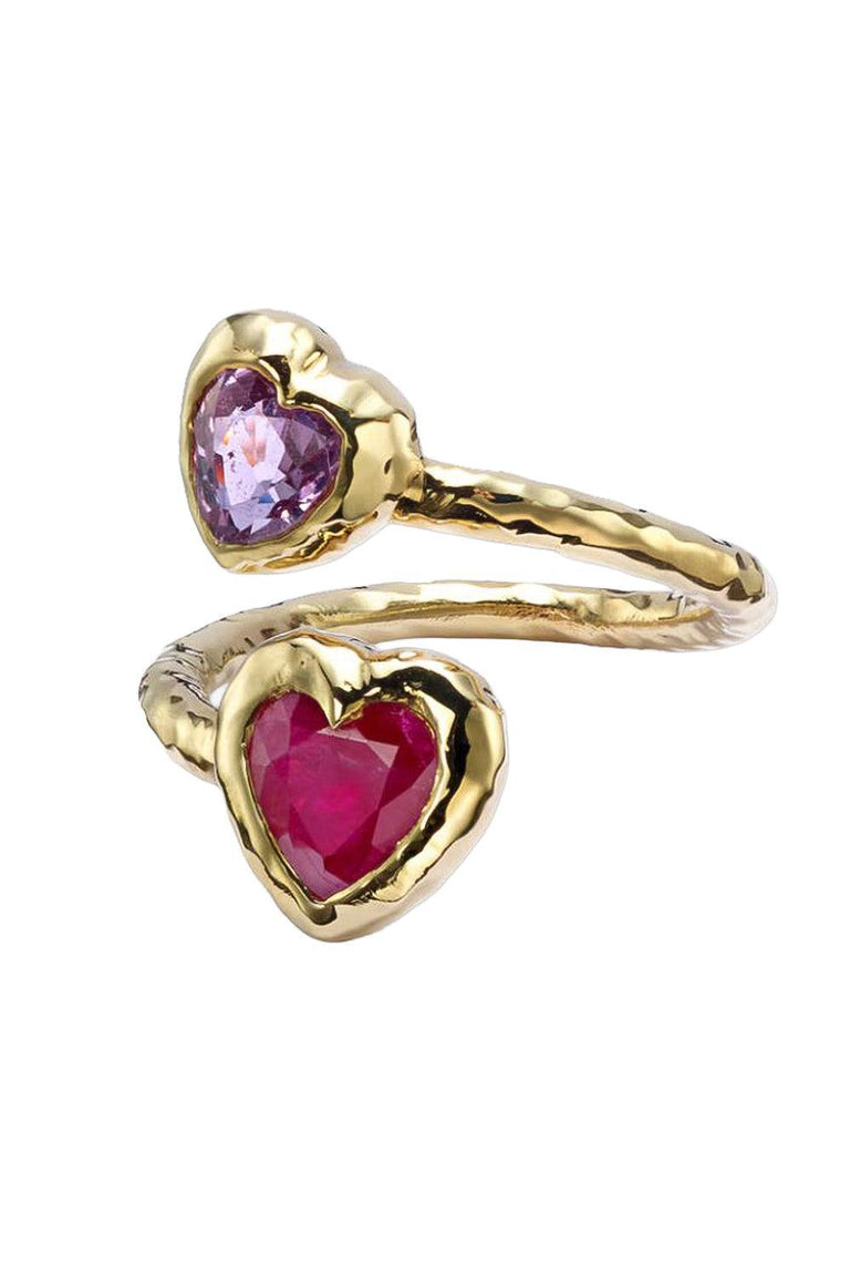 Pink Sapphire Moi Toi Heart Ring
