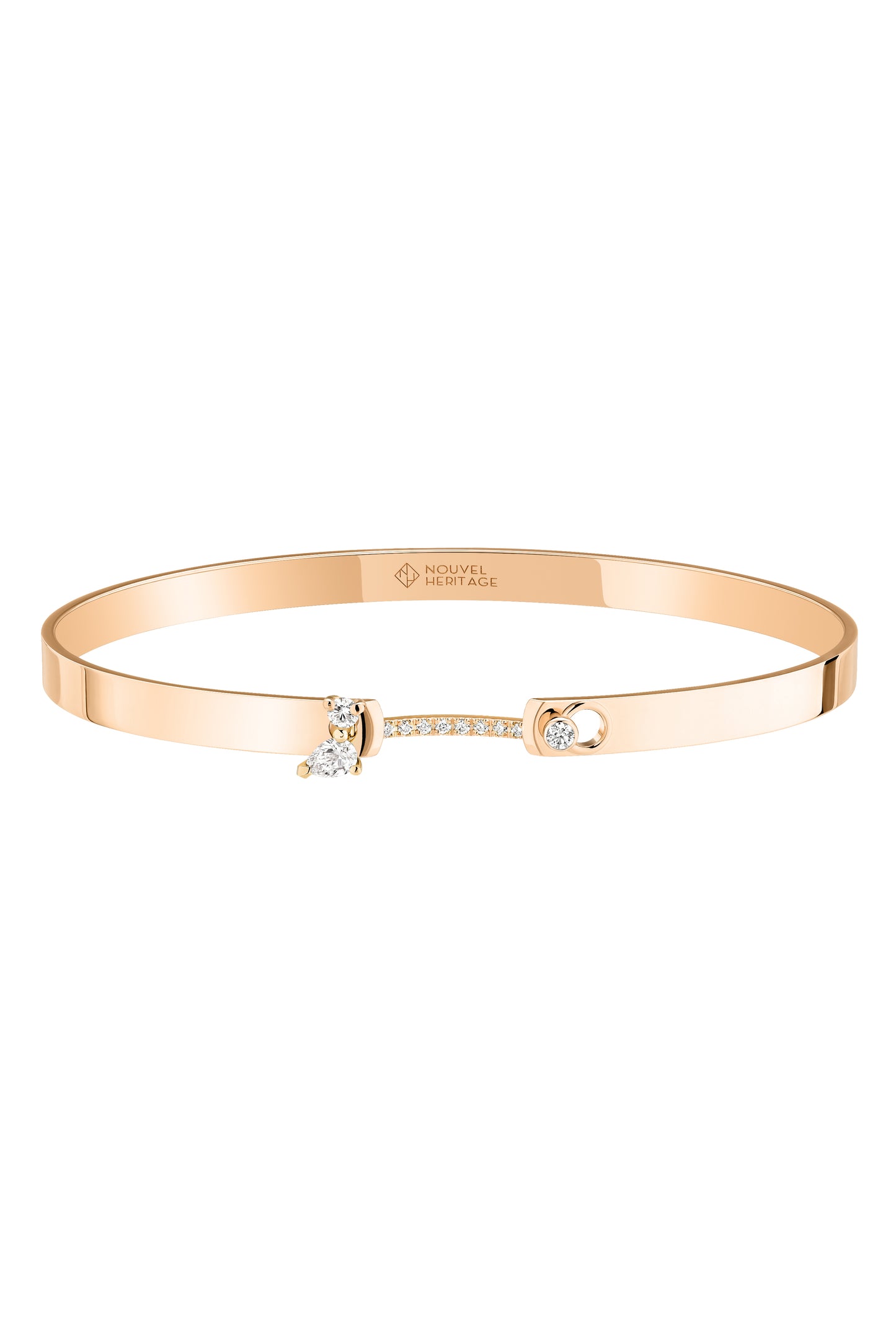 Diamond Cocktail Mood Bangle Bracelet - Rose Gold