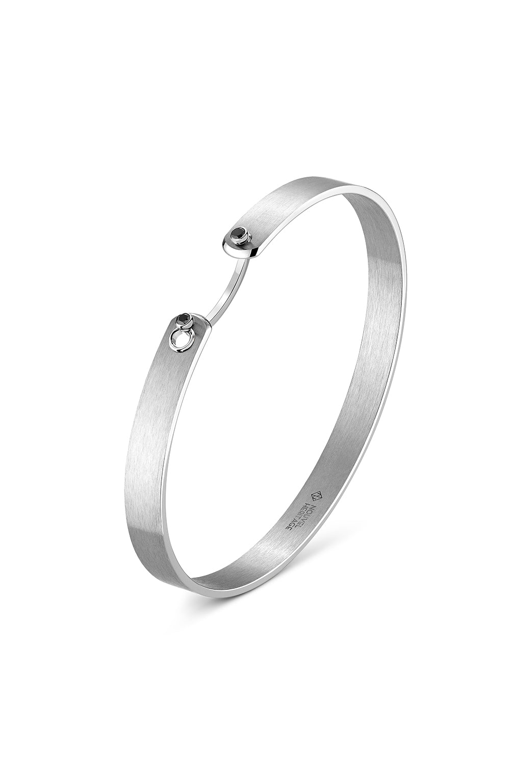 Paris From The Sky Mood Bangle Bracelet - White Gold-TITANIUM-18-JEWELRYFINE JEWELBRACELET O-NOUVEL HERITAGE
