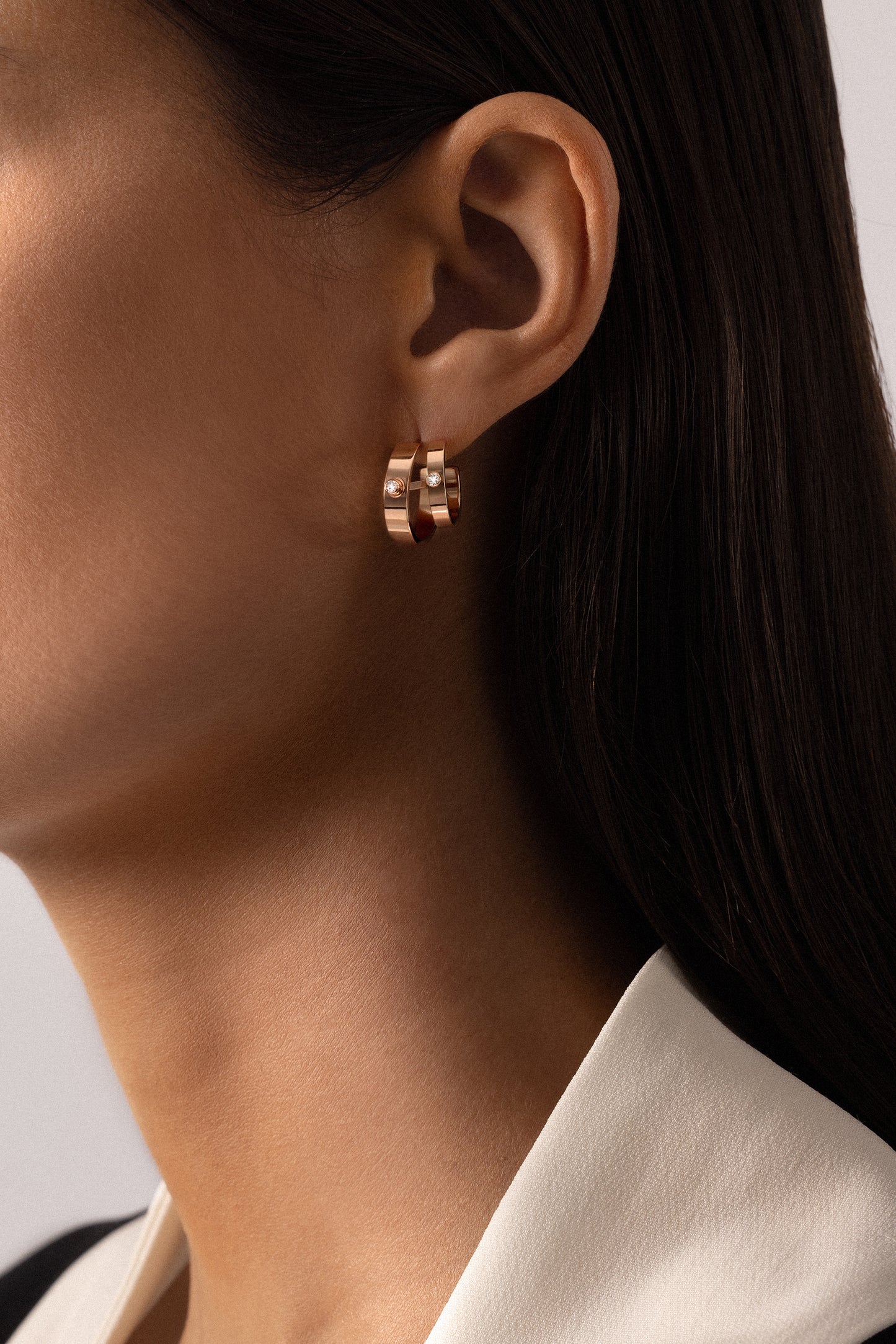 Monday Morning Mood Double Hoop Earrings - Rose Gold