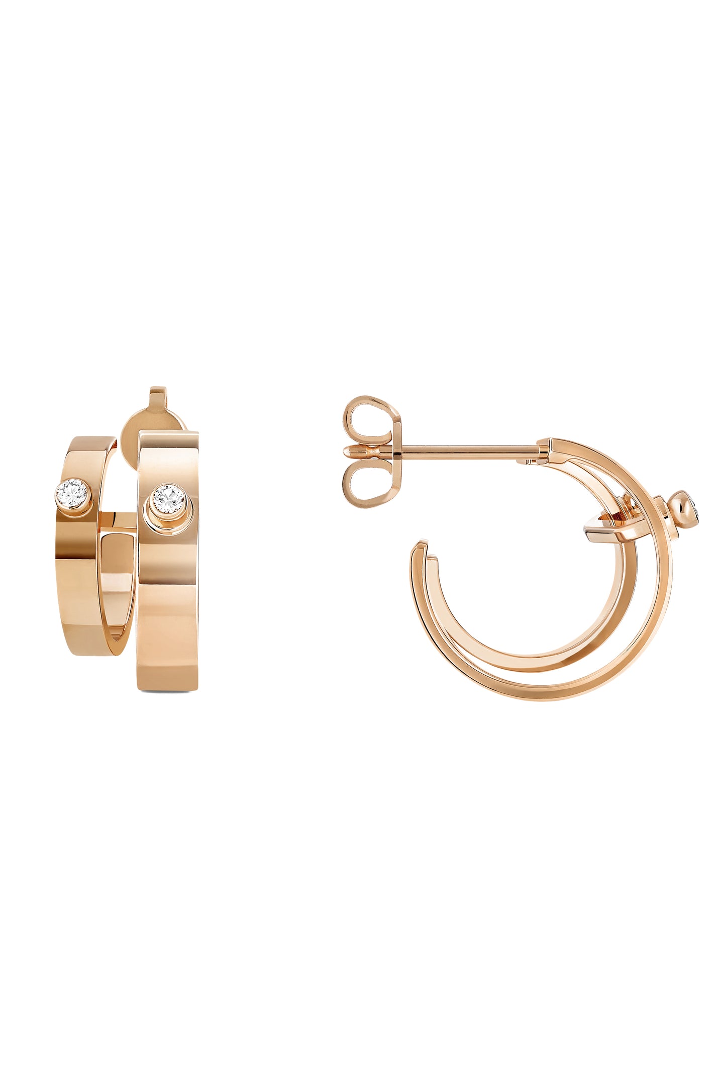 Monday Morning Mood Double Hoop Earrings - Rose Gold