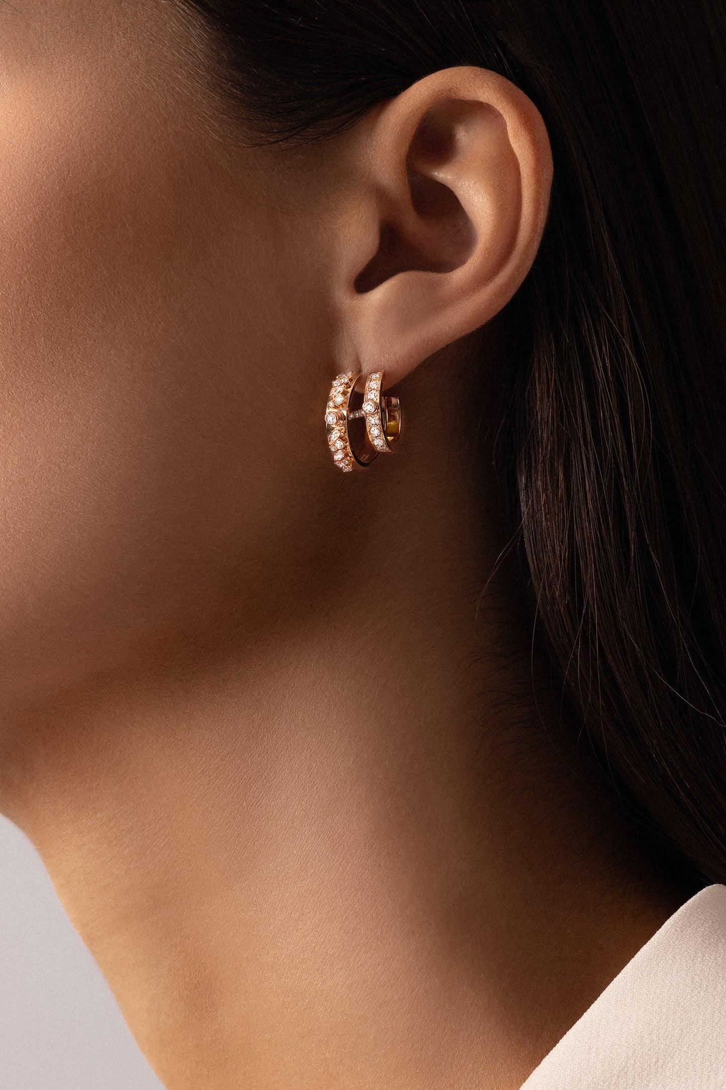 Diamond Under The Stars Mood Hoop Earrings - Rose Gold