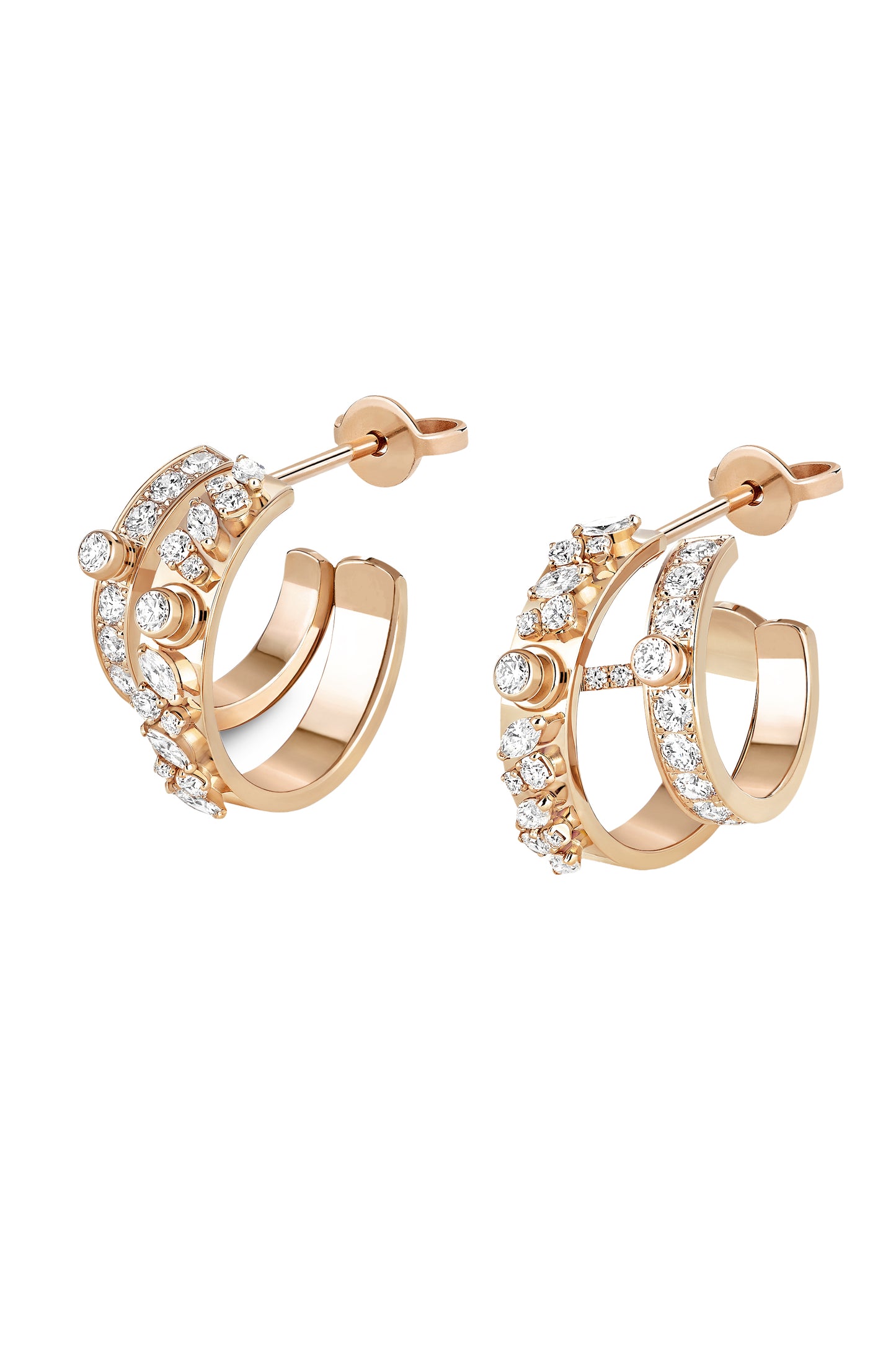 Diamond Under The Stars Mood Hoop Earrings - Rose Gold
