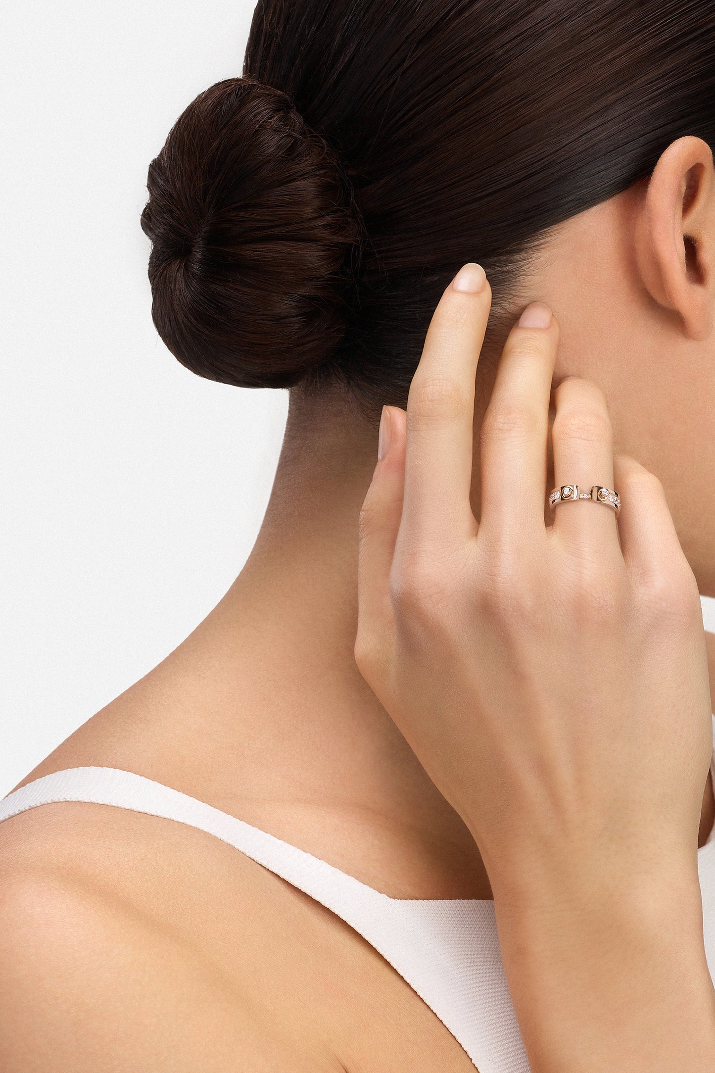Diamond Tuxedo Mood Ring - Rose Gold
