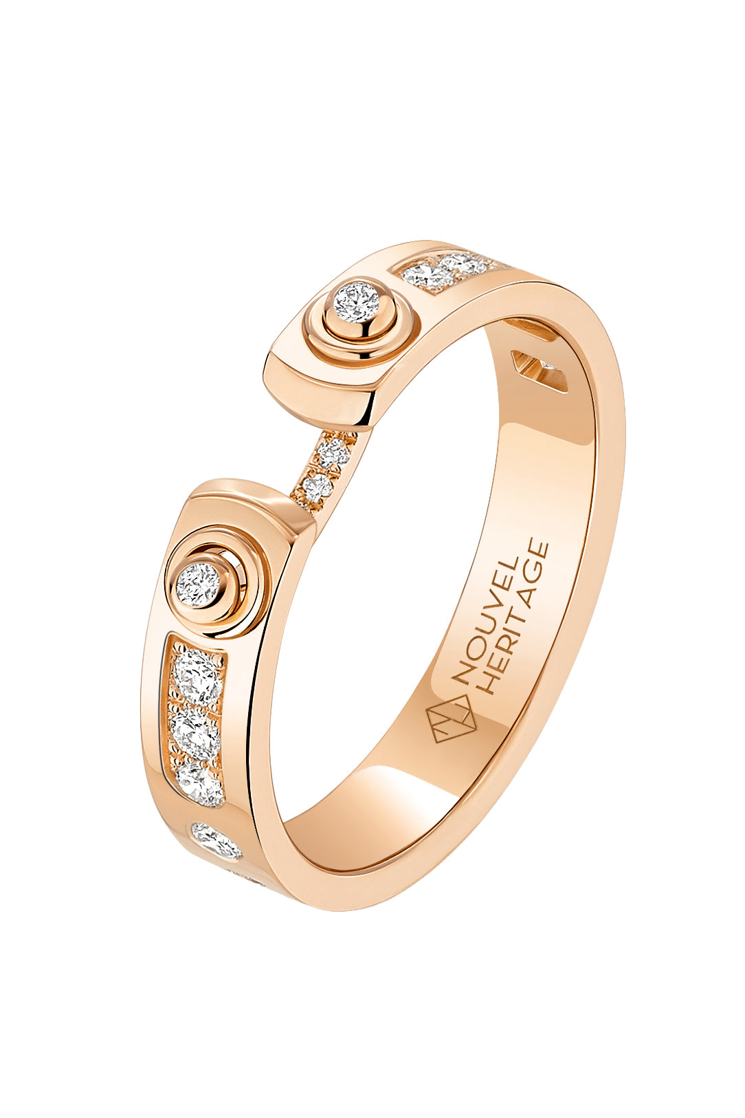 Diamond Tuxedo Mood Ring - Rose Gold