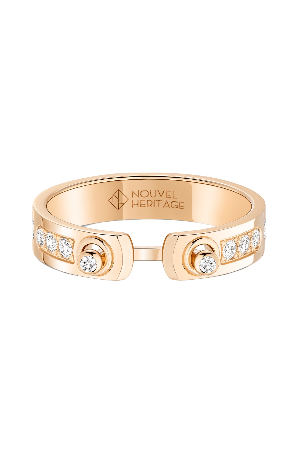 Diamond Tuxedo Mood Ring - Rose Gold