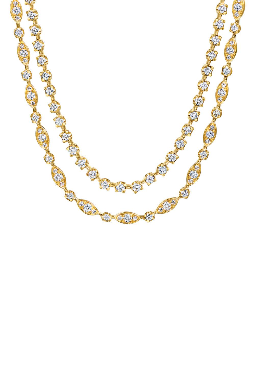 Diamond Starry Night Double Line Necklace