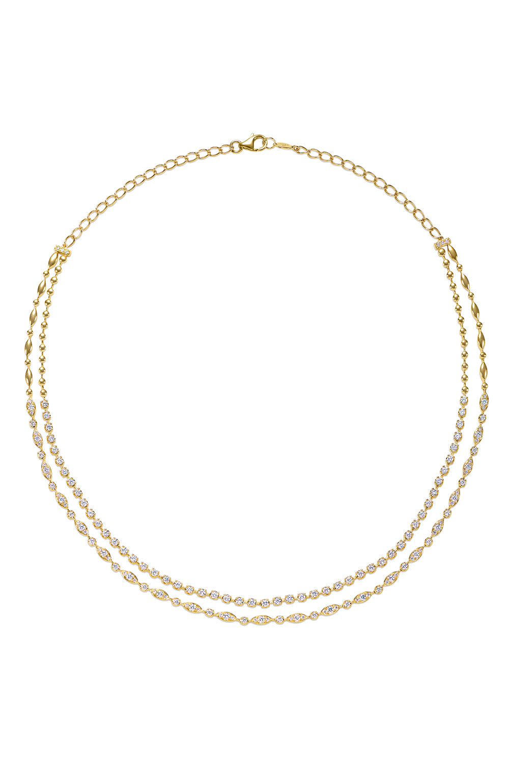 Diamond Starry Night Double Line Necklace
