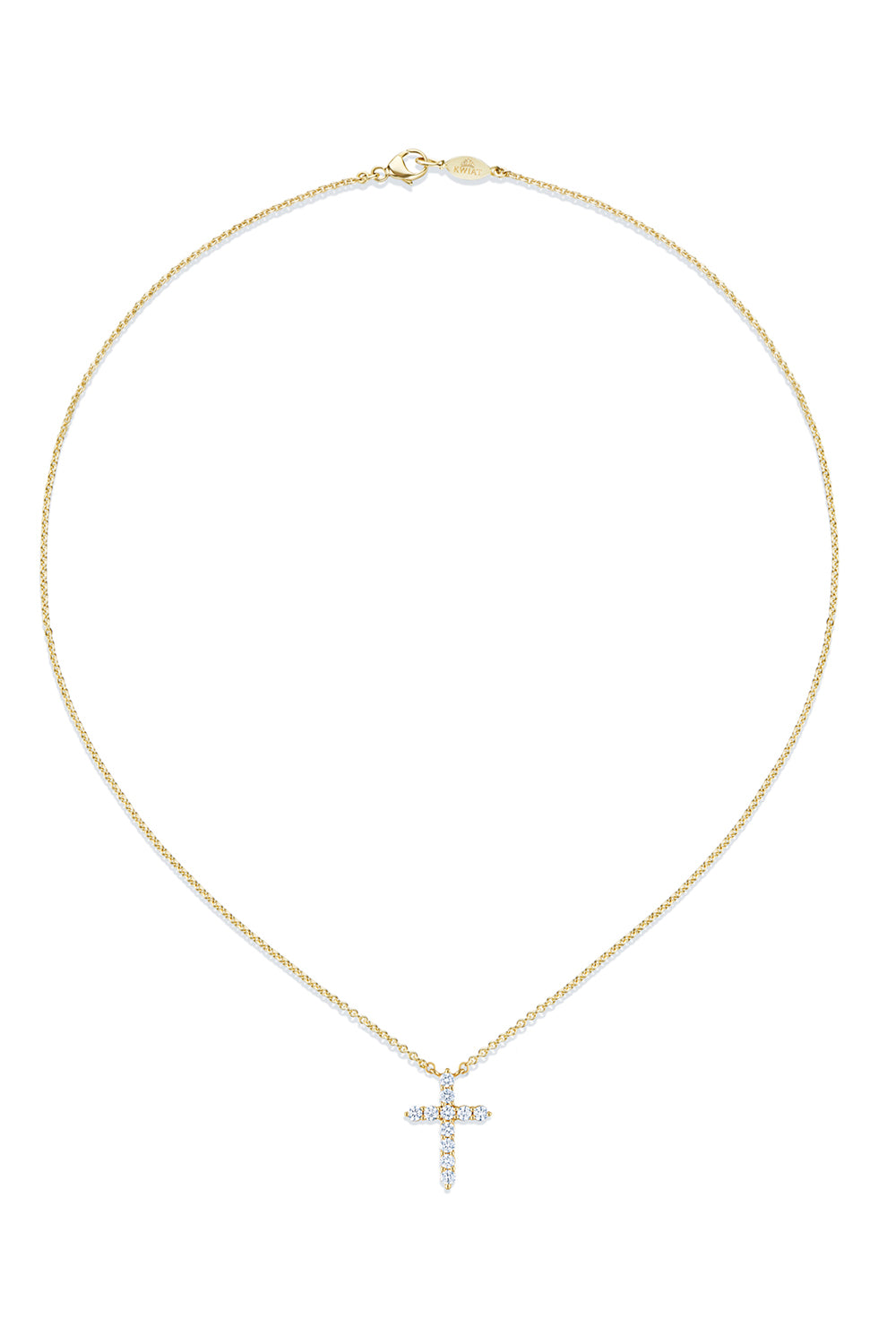 Diamond Cross Pendant Necklace - 0.9ctw - Yellow Gold