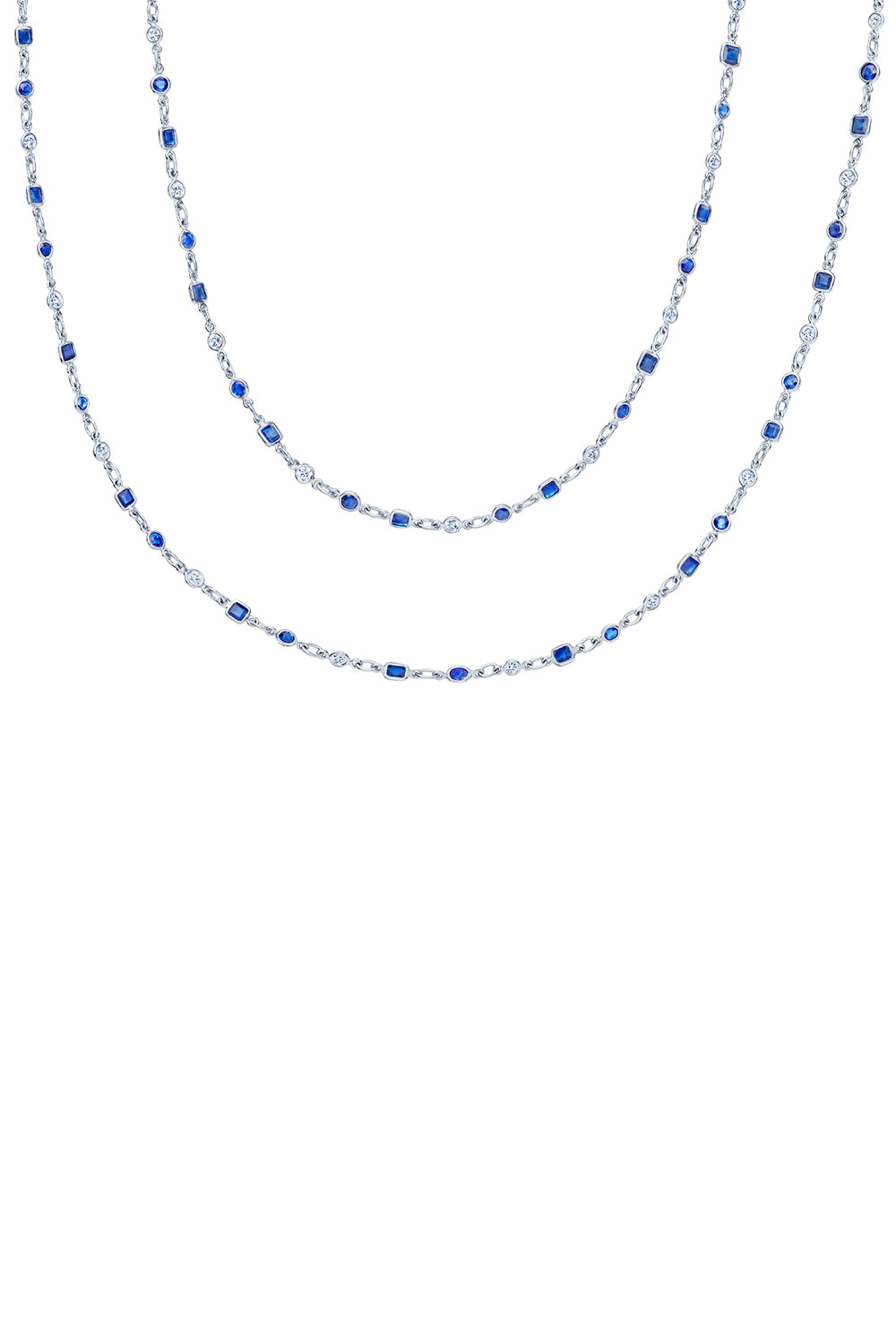 Sapphire Diamond String Necklace