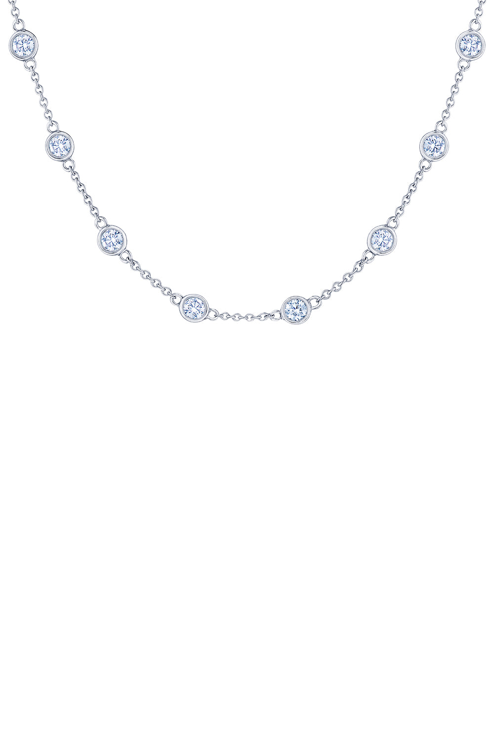 Diamond Strings Round Bezel Necklace