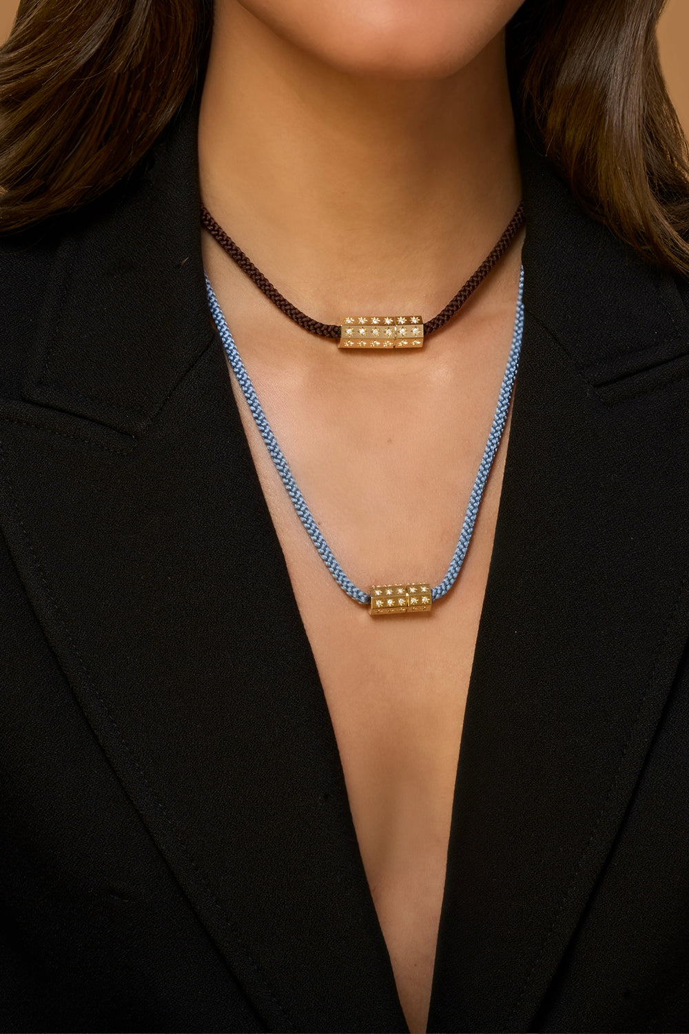 Diamond Star Set Octagon Connection Clasp Necklace