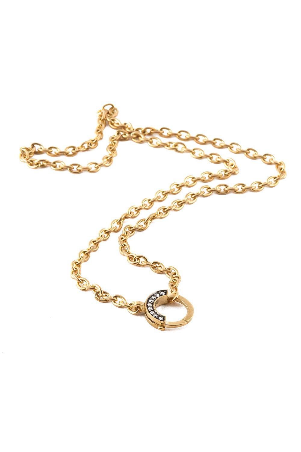 Diamond Rose Cut Moon Chain Necklace-YELLOW GOLD-18-JEWELRYFINE JEWELNECKLACE O-SYLVA & CIE