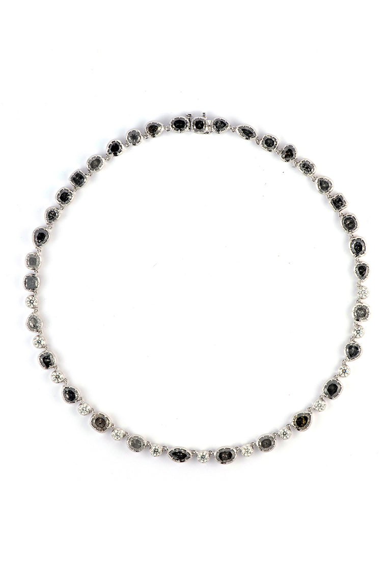 Grey White Diamond Riviera Necklace