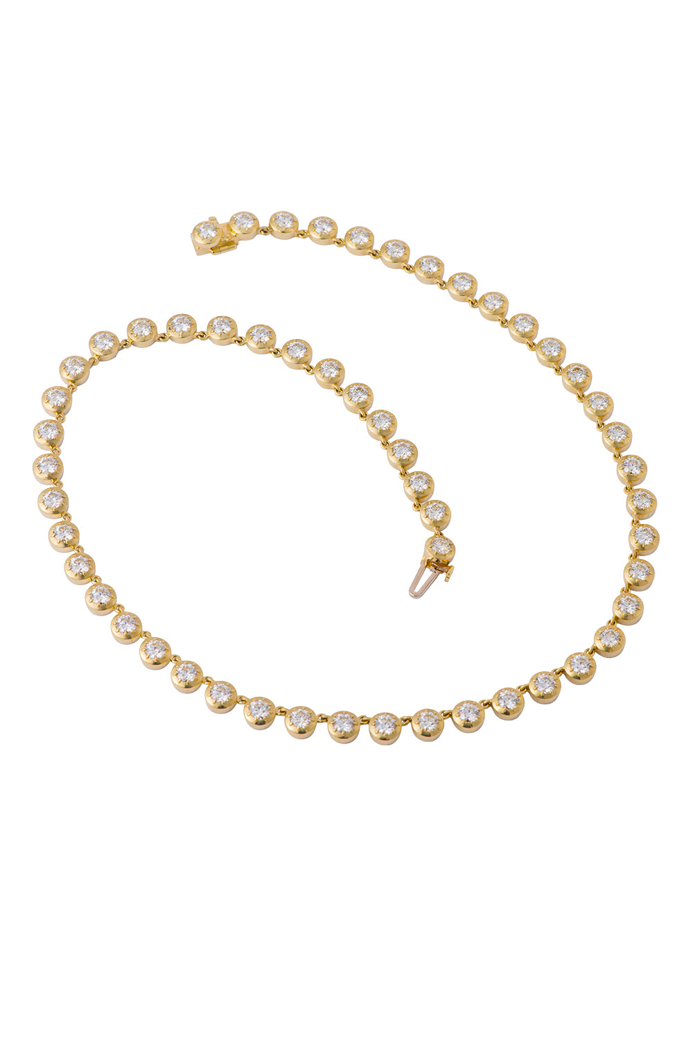Diamond Collet Round Necklace