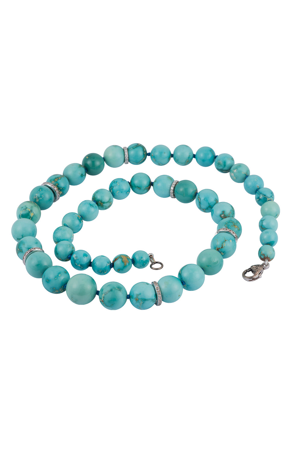 Turquoise Diamond Beaded Necklace