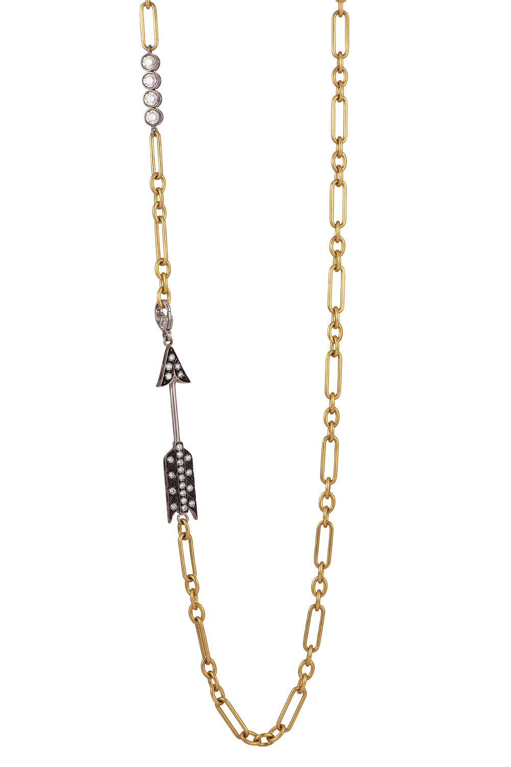 Diamond Bow And Arrow Necklace
