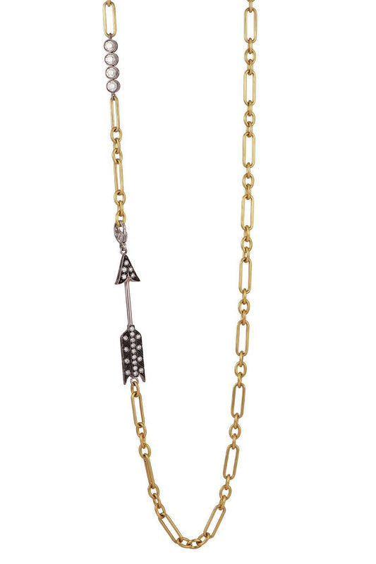 Diamond Bow And Arrow Necklace