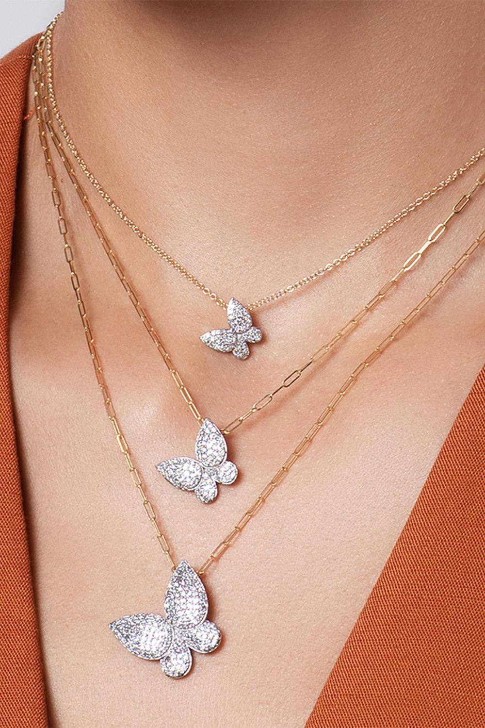 Butterfly Diamond Necklace-YELLOW GOLD-JEWELRYFINE JEWELNECKLACE O-PHILLIPS HOUSE
